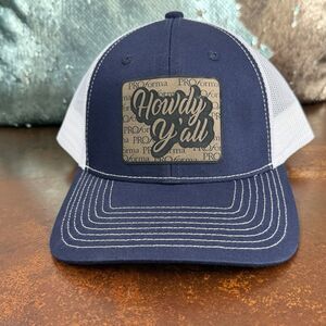 Outdoor Cap Truckers hat "Howdy Y'all" blue, white mesh adjustable back western